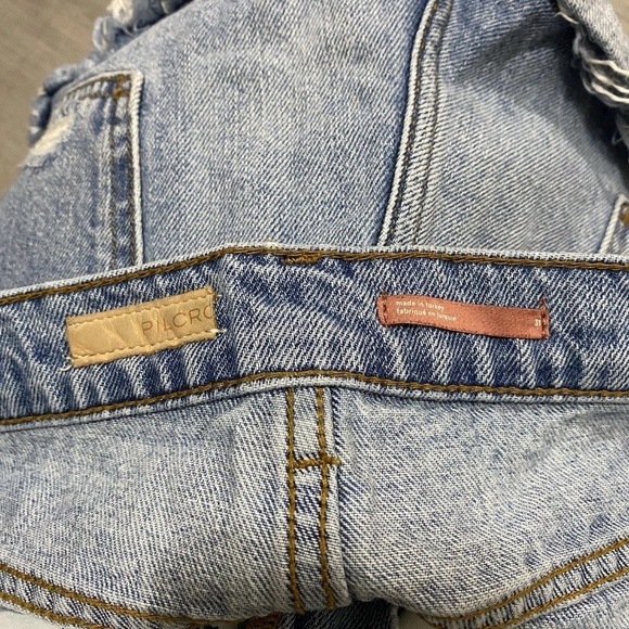 Anthropologie Pilcro Indigo Distressed Little Shortie Mini Mid Rise Shorts 31 - Picture 4 of 8
